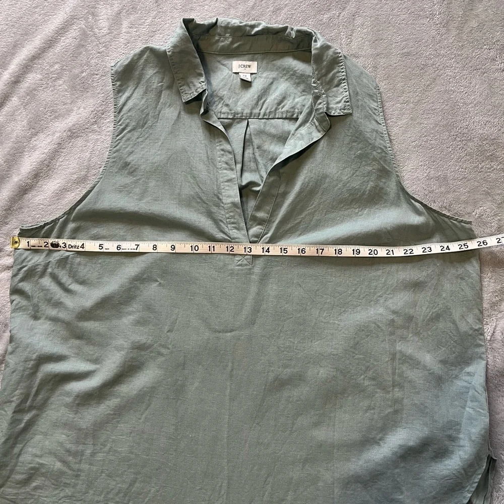JCrew Sage Green Sleeveless Linen Top 2X - Picture 4 of 7